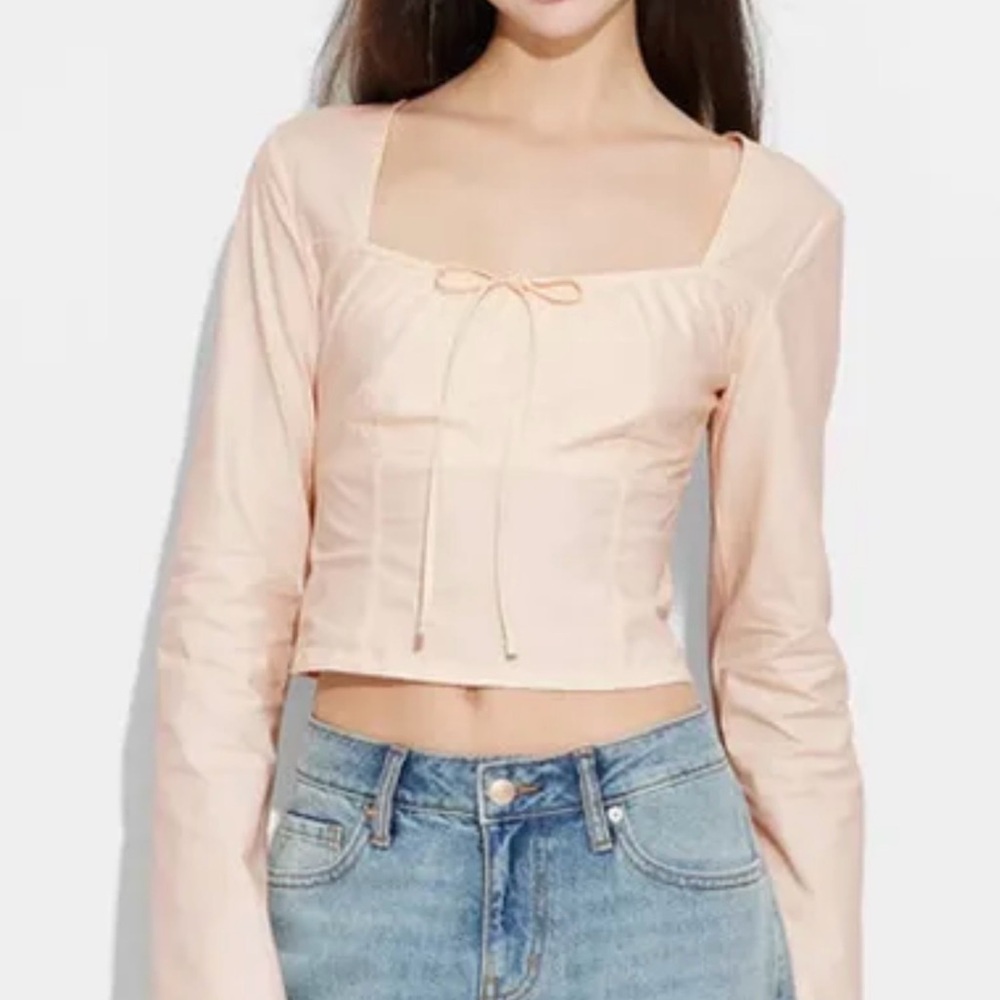 Wild Fable Pink Crop Top with Square Neckline XL